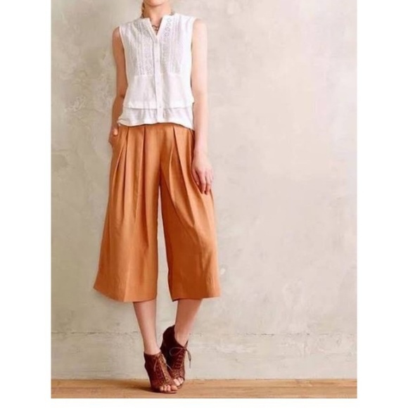 Anthropologie Pants - Anthropologie Elevenses Kinney Beige Culottes Sz 6